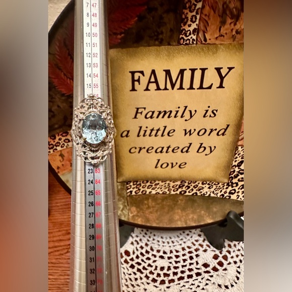 Or Paz PZ 925 Sterling Silver Statement Ring Ornate Filigree & Blue Stone Size 9 - Picture 7 of 7